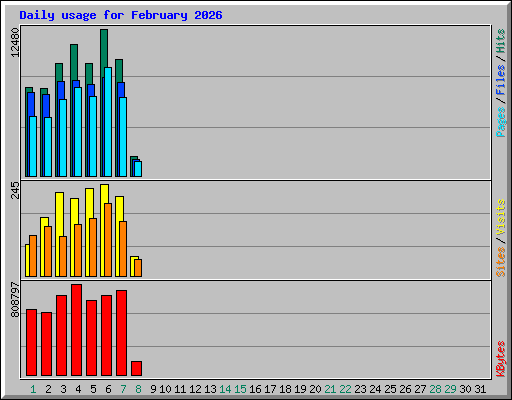 Daily usage for February 2026