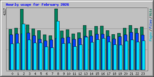 Hourly usage for February 2026