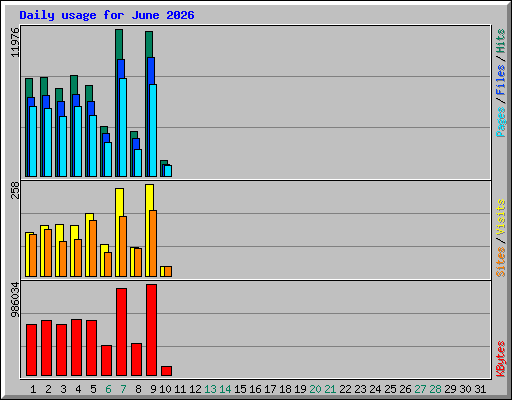 Daily usage for June 2026
